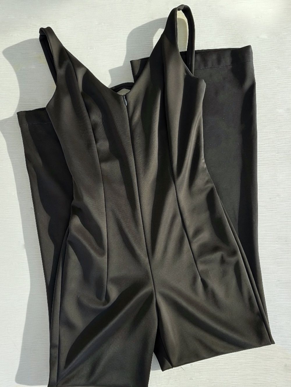 Black Wide Leg Jumpsuit Open Back Strappy XS EU 38